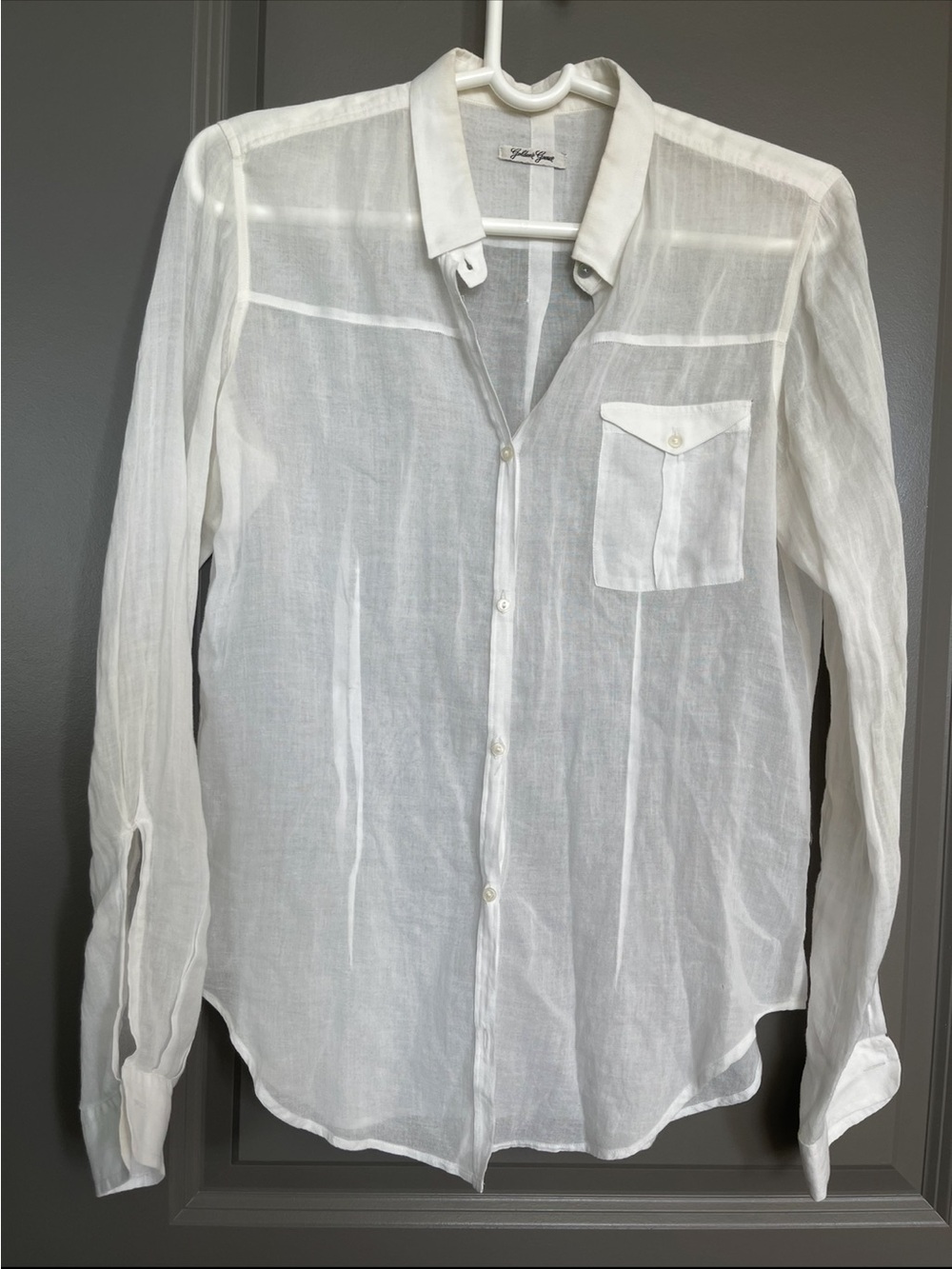 Golden Goose White Semi-Sheer Button-Down Shirt size M -tiny flaw
